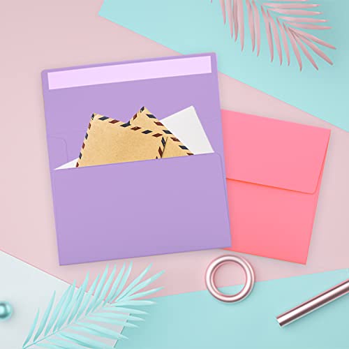 100 Pack A2 Colorful Invitation Envelopes, 4.37X5.75 Invitation Envelopes Self Seal For Rsvp, For Engagement Invites, Weddings, Birthday Party, 10 Colors #TOP4