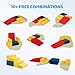 JOYMOR 6-Piece Fabric Soft Play Baby Climbing Blocks for Toddlers with Foldable Long Slide, Foam Climbing Toys for Toddlers 1-3 Inside for Kids' Physical Coordination, Graphics Cognition, Creativity