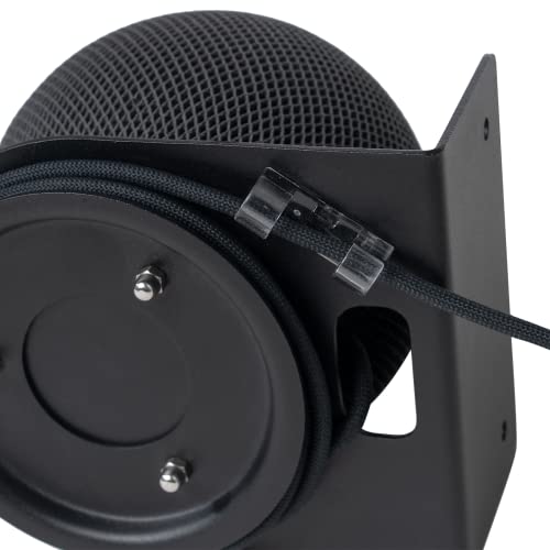 shinar Metal Universal Wall Mount for Dot 4/Dot 5 Generation Homepod Mini Space-Saving Holder Accessories for Dot 4/Dot 5 and Homepod Mini Stand with Integrated Cable Management White (Black) - Image 3