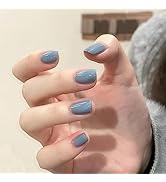 Amazon | Fuyunohi ネイルチップ 青 ショート 24枚セット ブルー