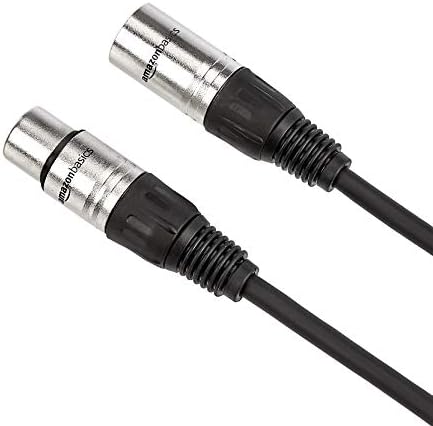 Amazon Basics 2-Pack XLR Microphone Cable for Speaker or PA System, All Copper Conductors, 6MM PVC Jacket, 25 Foot, Black