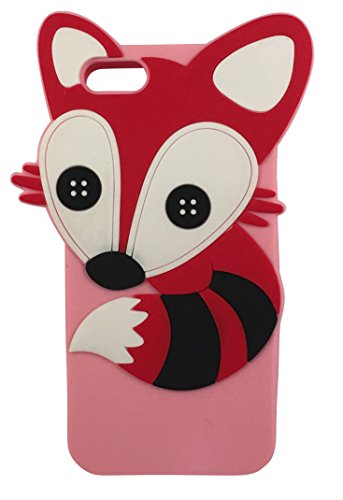 SKS Distribution® Caso Rosado del bebé Lindo estupendo de Fox Suave de Silicona para Apple iPhone 5 / 5S / 5C / SE