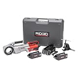 RIDGID 760 FXP Cordless Power Drive with 11-R Tool, 2 Batteries, Charger, Support Arm, and Case, Battery-Powered Pipe Threading Machine