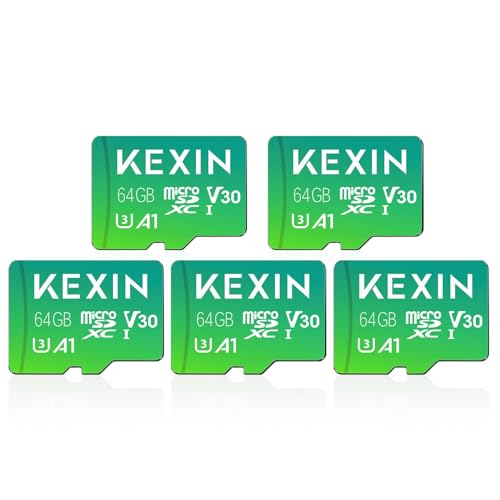 Image of KEXIN Micro SD Card 64GB 5 Pack microSDXC Memory Card Class 10 Micro SD Card High Speed Up to 95MB /s, C10, U3, V30, A1