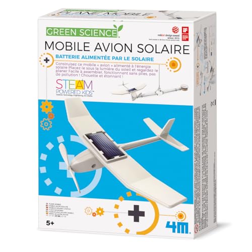 Avion solaire mobile éducatif 4M à suspendre pour décorer une chambre d'enfant