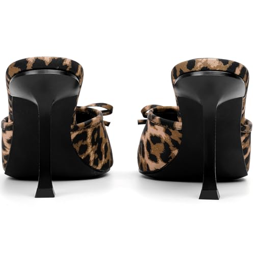 Image of Mostrin Kitten Heels for Women Round Toe Heels With Bow Vintage Mules Sexy Slip on Stiletto Backless Sandals for Party Daily