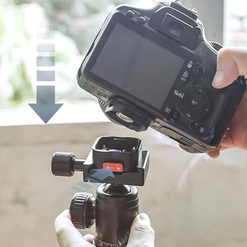 Haoyull Adaptador de montaje de cámara con placa de liberación rápida con ranura Arca estándar de 38 mm para cámaras réflex digitales, cabezales de trípode estabilizadores - imagen 2
