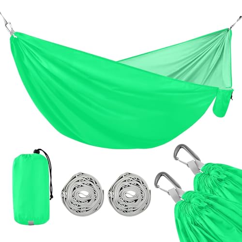 Amooorous Frühlingsgrüne Camping Hängematte mit Baumgurten