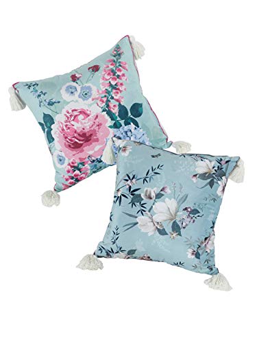 Image of eyda Digital Printed Cushion Covers with Zipper (Pack of 2) 18x18 Inches, Velvet Reversible Pillow Covers, Decorative Throw Cushion Covers, Square Cushion Cover for Sofa, Bed and Home Decor