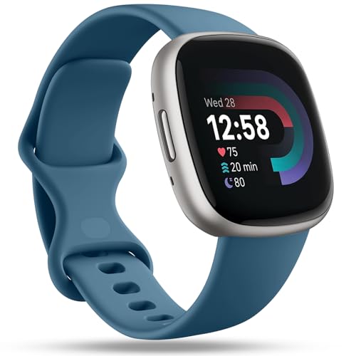Fitbit Sport Bands Compatible with Versa 4 & Versa 3, Soft Strap Accessories for Fitbit Sense 2 & Sense, Small Slate Blue