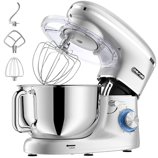 CHeflee Batidora Amasadora Profesional,2000W Amasadora Pan Repostería,6.2 L Bajo Ruido Robot de Cocina Multifunción,Gancho para Masa,Batidor Plano,Protección para Salpicaduras 6 Velocidades Batidora | Ya disponible en tu tienda friki favorita! En mundofriki.es!