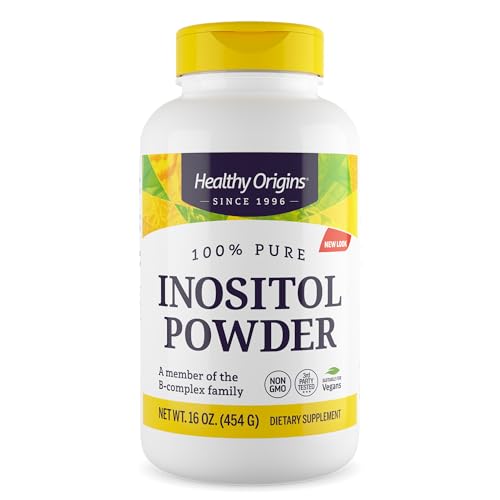 Healthy Origins Inositol Powder 454 g - for Skin Hair & Nail Health - Vitamin B8 Powder Supplement - Part of The B Complex Family - Vegan Non-GMO & Gluten-Free Supplement - 16 Oz