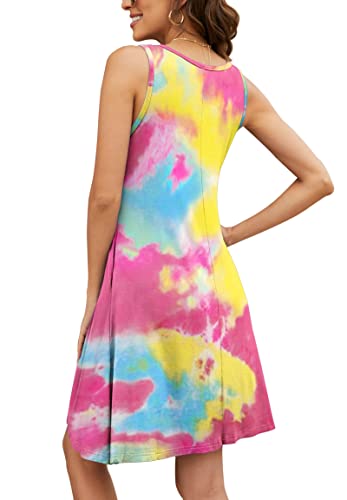 Image of Summer Dresses for Women Casual Sleeveless Swing Sundress with Pockets