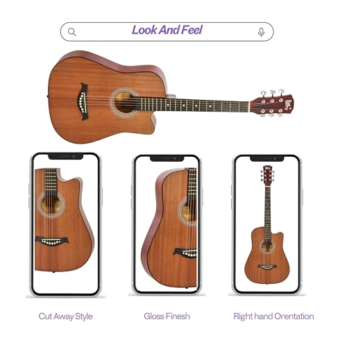 Image of Blueberry B-D38, 38 inch Acoustic Guitar Kit Inbuilt Truss Rod, with Bag, Strap, One Pack Strings And Picks (SAPELE BROWN)