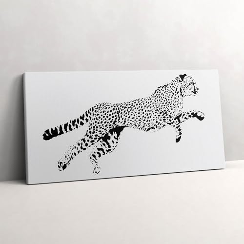 Silhouette de panthère tableau photo d'art premium sur toile 120x60cm