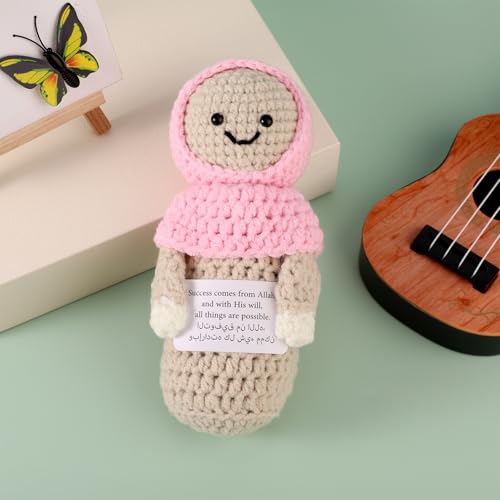 Muñeca tejida con hijab positiva, 14 cm miniatura 4