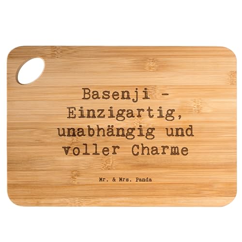 Mr. & Mrs. Panda Basenji Küchenbrett Bambus
