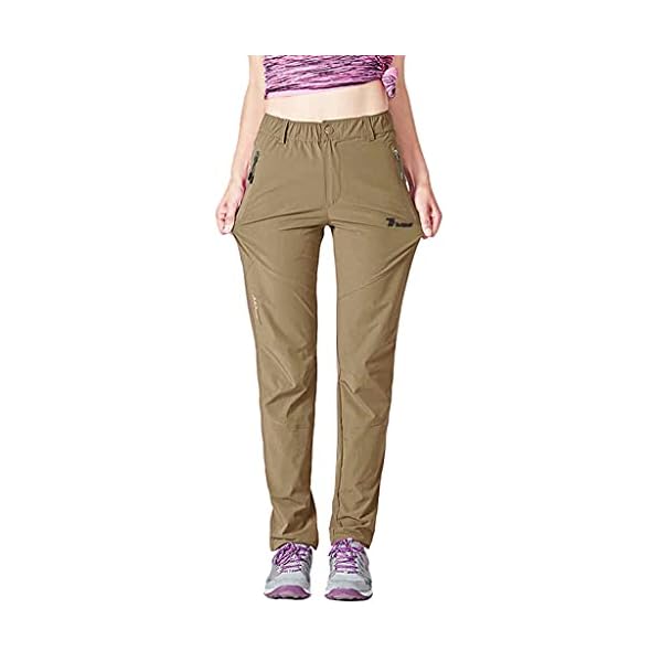 Gopune-Womens-Outdoor-Hiking-Pants-Lightweight-Quick-Dry-Water-Resistant-Mountain-Trouser Gopune Women's Outdoor Lightweight Quick Dry Sportswear Water Resistant Hiking Pants with Pockets (Khaki,M)