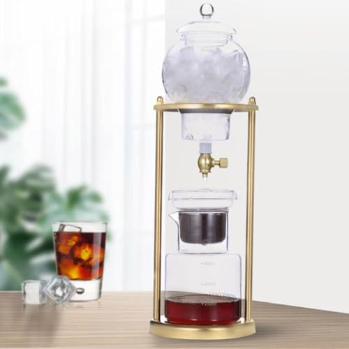 Cafetera de goteo Cold Brew, 600 ml, diseño de acero inoxidable y vidrio, torre de goteo eficiente para una preparación suave