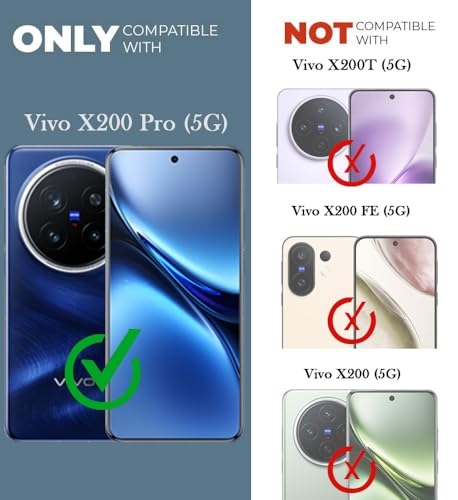 Image of Jkobi Back Cover Case for Vivo X200 Pro 5G (Shockproof with Polycarbonate Clear Panel | Professional Black)