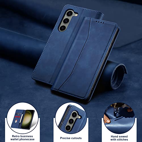 Image of Jasonyu Flip Wallet Case for Samsung Galaxy S23 5G,Blue