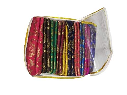 Silk-Cotton Blouse Piece Material for Women, Unstitched, Combo of 10 (1 meter each) - Navratri Special, Durga Puja Special, Oti Bharan, Ugadi Special -CRPP13