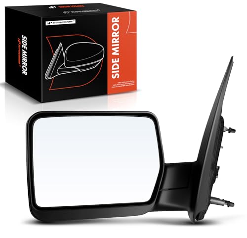 A-Premium Left Driver Side Power Mirror - Compatible with Ford F-150 2004 2005 2006 2007 2008 - Non-Heated Manual Folding Textured Black Outside Rear View Mirror- Replace# 8L3Z17683EA 4L3Z17683BAB
