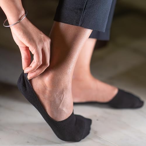 Image of HEELIUM Bamboo No Show Socks for Women | Odour Free & Breathable | 3X Softer than Cotton Socks | Low Cut Socks | Size (UK 3-7)