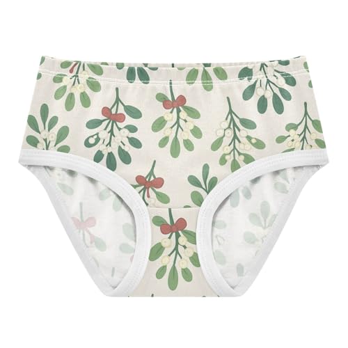 Girls' Briefs Comfort Underwear for Kids Mistletoe Pattern
