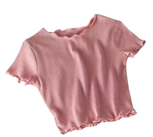 Maa purnagiri Enterprise Trendy Ribbed Crop Piko Top for Girls | Stylish Polyester Short Sleeve Casual Wear Top-picture-16