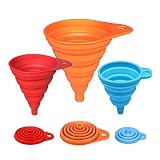 3 Different Sizes of Kitchen Funnel Set, Silicone Collapsible Funnels for Kitchen Use, Foldable Funn