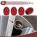 HEROFFIX 4 Pcs Mini Bullet Style Tire Valve Stem Caps Decorative Tyre Valve Dust Covers 7x17mm Red Aluminum Alloy