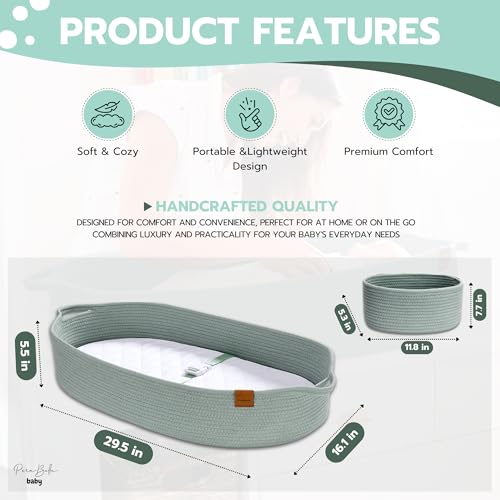 image for PeraBella Baby Changing Basket for Baby Dresser, Moses Basket for Babi