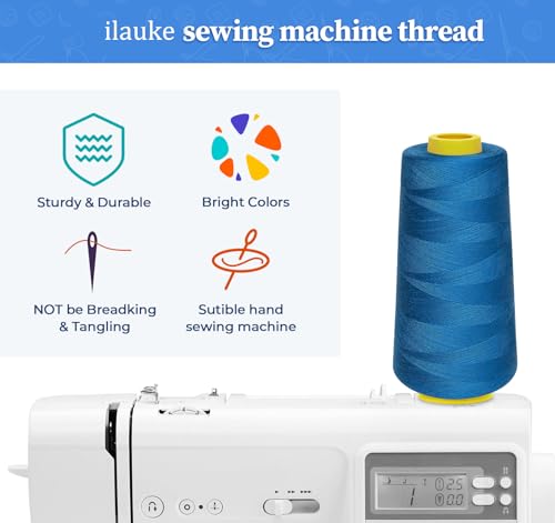Hilo para máquina de coser serger 12 conos 1500 m miniatura 4