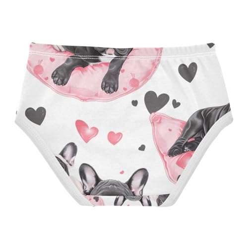 Toddler Girl Briefs, Cute Dog White Girls Cotton Underwear, 2–8 Years2