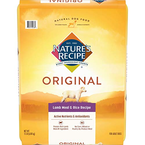 Nature's Recipe Adult Dog Food Dry, Lamb Meal & Rice Recipe, 15-Pound