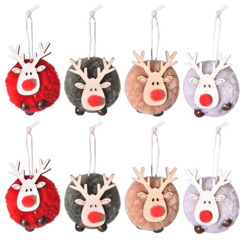 Christbaumanhänger, 8 Stück Baum Anhänger Weihnachten Elch Deko,...