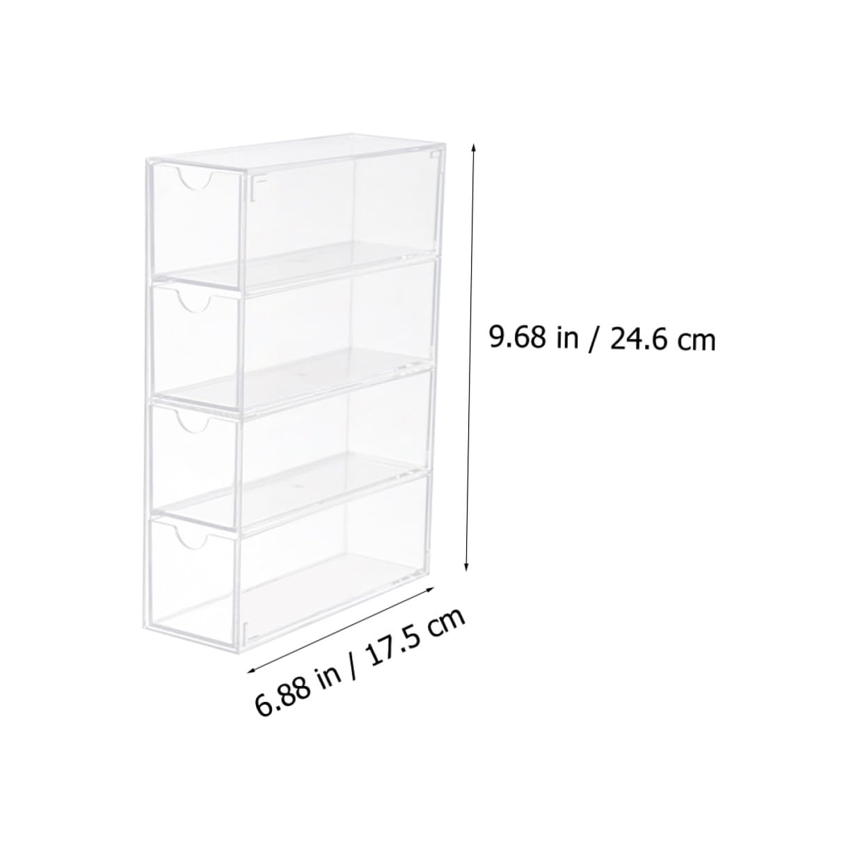 Baluue Caja Organizadora Transparente para Gafas de Sol 2 Unidades 4 Capas y Cajones, Material PS Resistente y Diseño Sencillo para Uso Personal en Casa