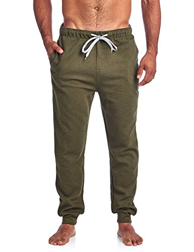 Men's Jersey Knit Jogger Lounge Pants - Ottoman Ribbed Sage Green - XX-Large
