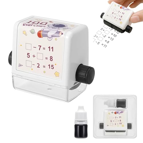 Mathe Stempel Roller Mathe RollerStempel Rollstempel Roller Digital Teaching Stamp Rollerdigitaler Lehrstempel Wiederverwendbar Berechnung Stempel Für Addition Subtraktion Grundschule Mathematik