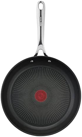 Tefal Jamie Oliver Cook's Direct Stainless Steel, 2 Piece Frying Pan Set, 24 & 28cm, Non-Stick Coating, Heat Indicator, Riveted Safe-Grip Handle, Induction Hob Compatible, E304S244