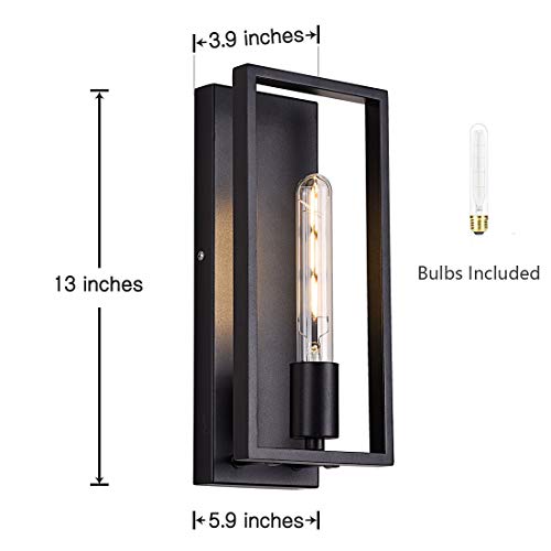 Wall Sconce Set Of 2, Matte Black Wall Light Fixtures,Bulb Included,Rustic Wall Sconce Lighting For Living Room,Bedroom,Entryway,Hallway,And Stairway #TOP1