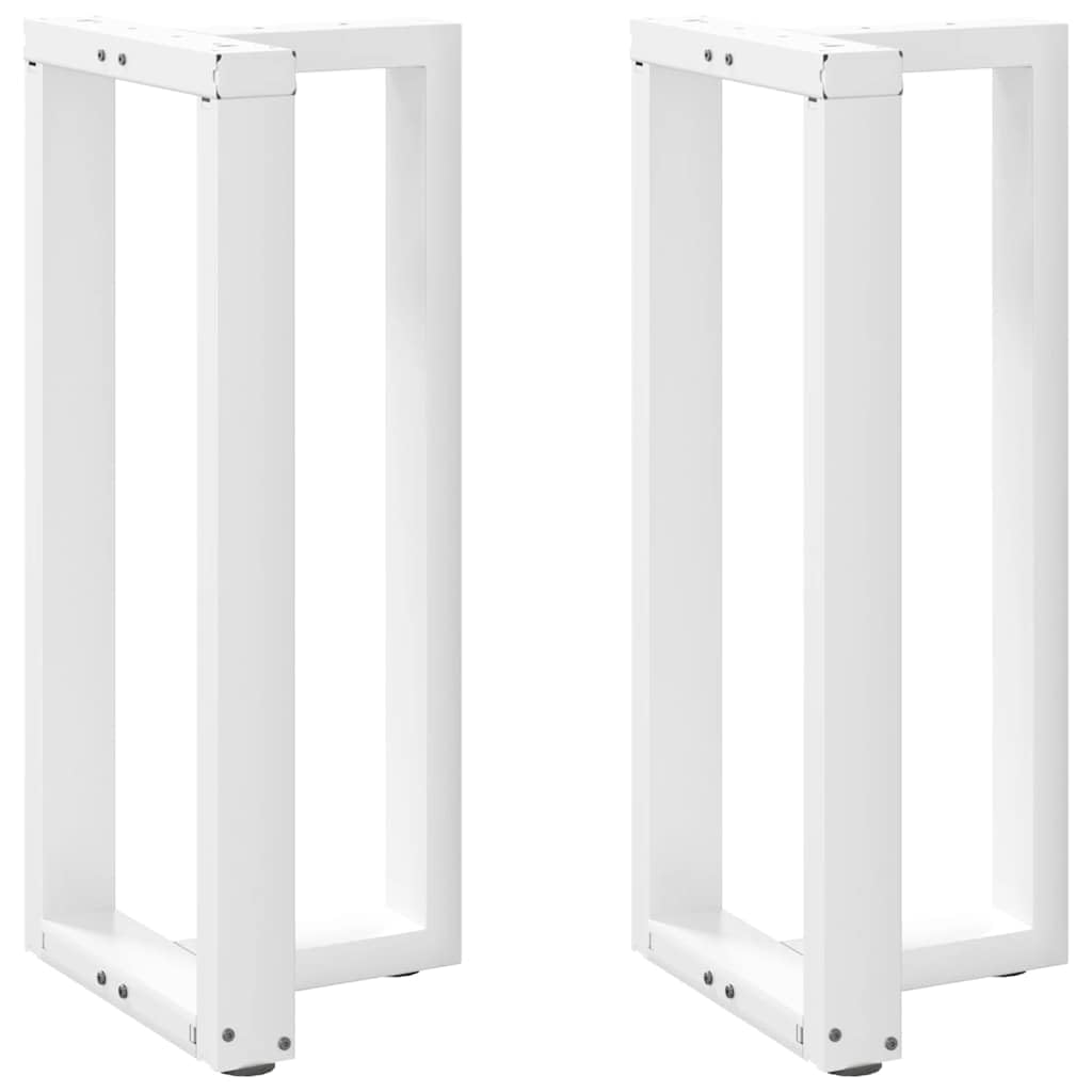 Gambe per tavolo da bar a T, in acciaio verniciato a polvere, bianco, 50 x 35 x (90-91), 2 pezzi, con piedini di livellamento regolabili, struttura stabile per tavolo alto, tavolo da pranzo