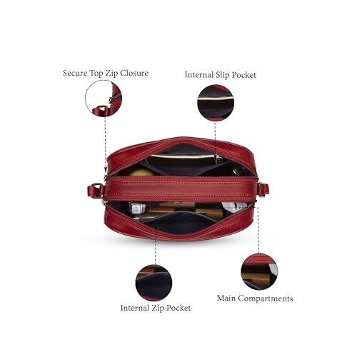 Image of Caprese Minato Sling Medium Bag for Women | Stylish Bag with Adjustable Strap, Secure Zip Closure for Comfortable Wear | Versatile Handbag for Everyday Use, Travel & Special Occasions