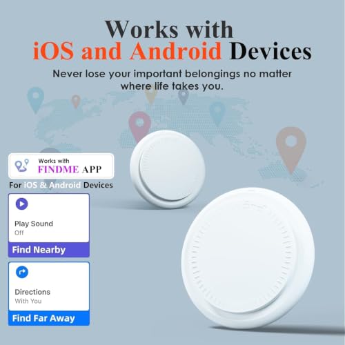 Image of 4 Pack Android Tracker Tags,Bluetooth Tracker Tags Both iOS and Android Android Smart Tags for Androd with 4 Waterproof Keyrings,Tracker for Androd Phones for Luggage,Wallet,Key,Suitcases