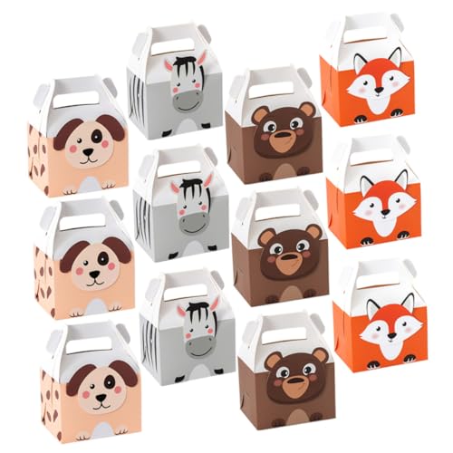 LIFKOME パーティー用ケーキボックス 12個入り キャンディ包装箱 子供向け 包装 ペーパーボックス お祝い用スナック運搬 バースデーや記念イベント向け スタイル指定不可