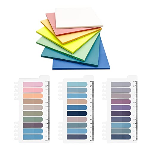 AOKITO 950pcs Post it Transparent, 350pcs Transparent Sticky Notes, 600pcs Marque Page Adhesif, Papier de Marquage Autocollant Imperméable et Réinscriptible pour Bureau, École, Maison Cover