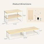 Cabinet Organizer Shelf, Set of 2 Stackable Wooden Spice Racks for Kitchen Counter, Pantry Storage, or Office – Space-Saving Shelves, Side-by-Side & Vertical, Natural Wood Color - Image 2