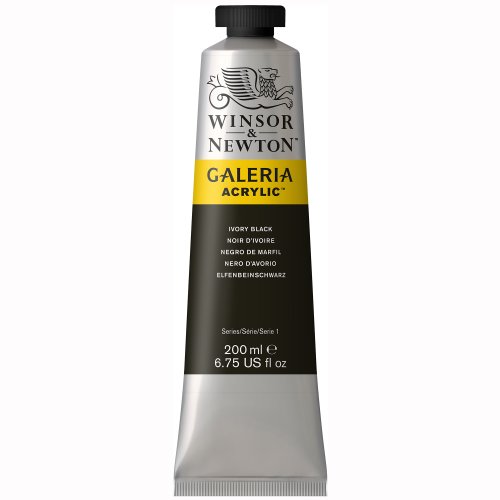 Image of Winsor & Newton Galeria Acrylic Color Tube, 200ml, Ivory Black
