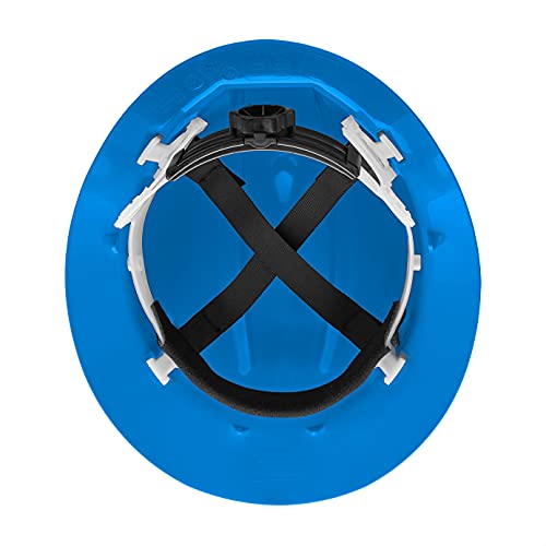 Amazoncommercial Full Brim Hard Hat, 4-Point Ratchet Nylon Suspension, Blue #TOP3